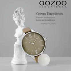 Oozoo Damen Armbanduhr Timepieces C9543 45mm Quarz Leder beige UOC9543