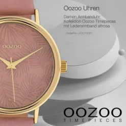 Oozoo Damen Armbanduhr Timepieces C10081 Quarzwerk Leder altrosa UOC10081