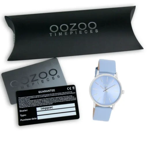 Oozoo Damen Armbanduhr Timepieces Analog Leder hellblau UOC11063