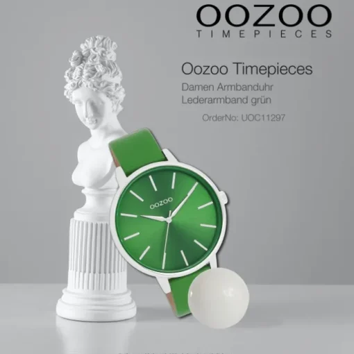 Oozoo Damen Armbanduhr Timepieces Analog Leder grün UOC11297