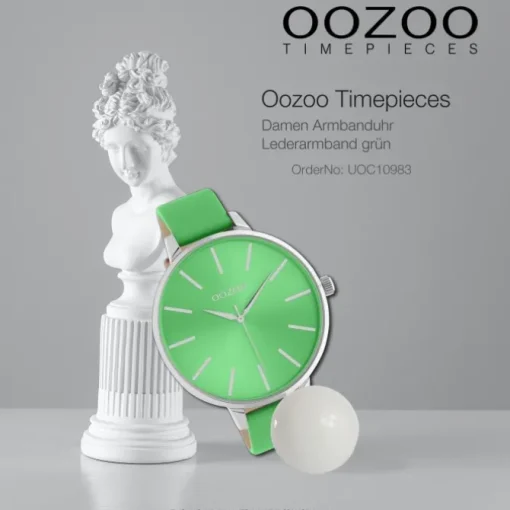 Oozoo Damen Armbanduhr Timepieces C10983 Analog Leder grün UOC10983