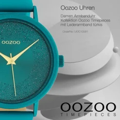 Oozoo Damen Armbanduhr Timepieces C10581 Analog Leder türkis UOC10581