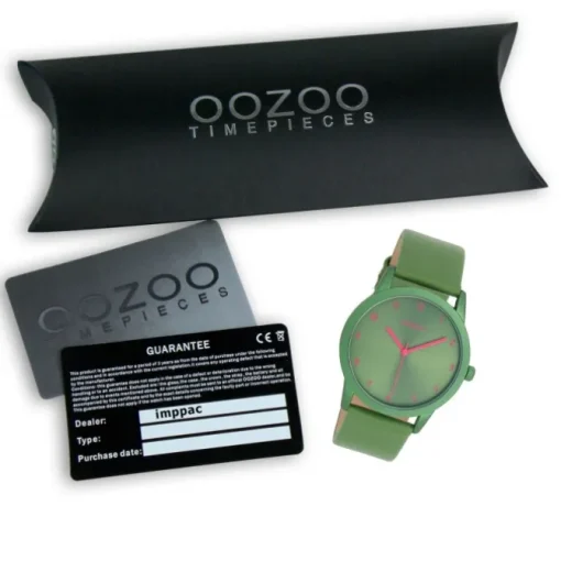 Oozoo Damen Armbanduhr Timepieces Analog Leder grün UOC11056