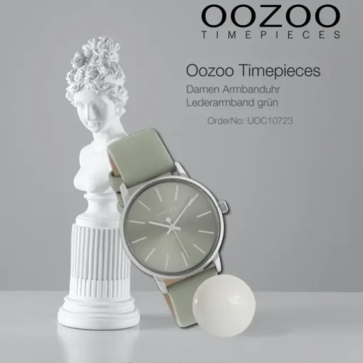 Oozoo Damen Armbanduhr Timepieces C10723 Analog Leder grün UOC10723
