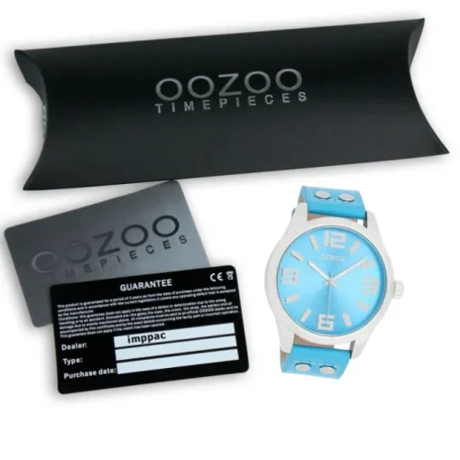 Oozoo Damen Armbanduhr Timepieces Analog Leder hellblau UOC1075A