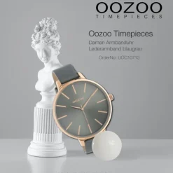 Oozoo Damen Armbanduhr Timepieces C10713 Analog Leder blaugrau UOC10713