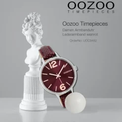 Oozoo Damen Armbanduhr Timepieces C9482 Quarz Leder weinrot UOC9482