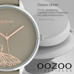 Oozoo Damen Armbanduhr Timepieces C10077 Analog Leder braun beige UOC10077