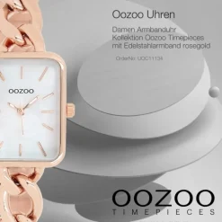 Oozoo Damen Armbanduhr Timepieces Analog Edelstahl rosegold UOC11134