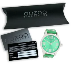 Oozoo Damen Armbanduhr Timepieces Analog Leder grün UOC1077A
