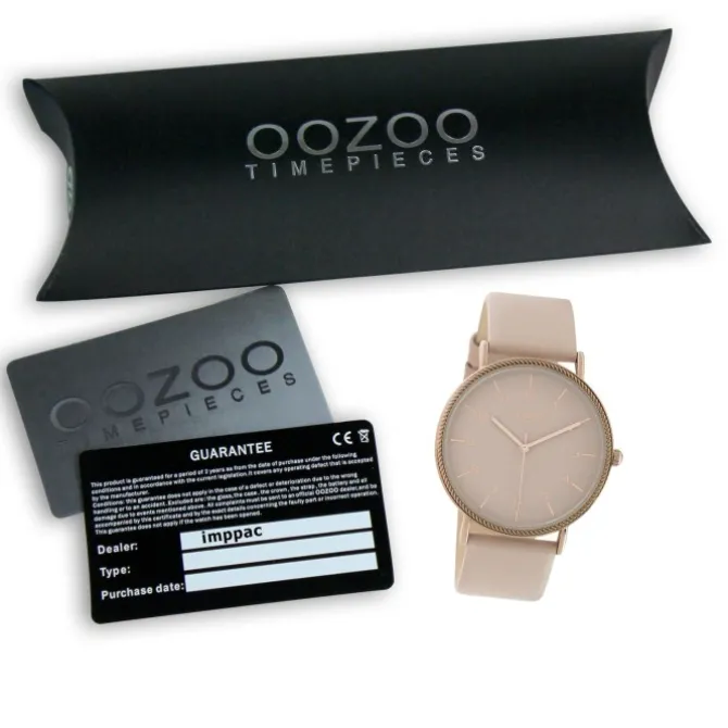 Oozoo Damen Armbanduhr Timepieces Analog Leder beige rosa UOC10820