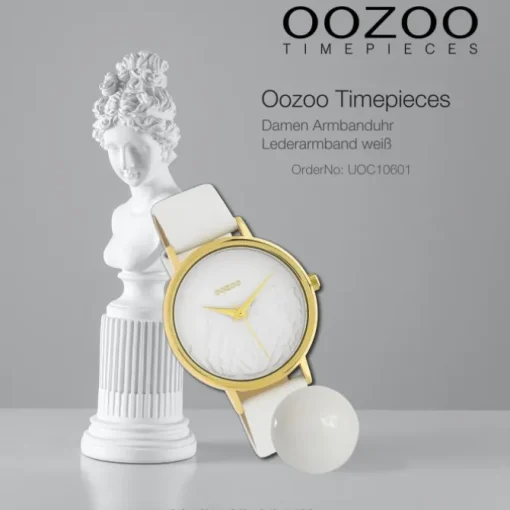 Oozoo Damen Armbanduhr Timepieces C10601 Analog Leder weiß UOC10601