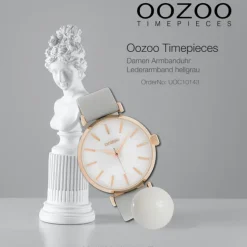 Oozoo Damen Armbanduhr Timepieces C10143 Quarz Leder hellgrau UOC10143