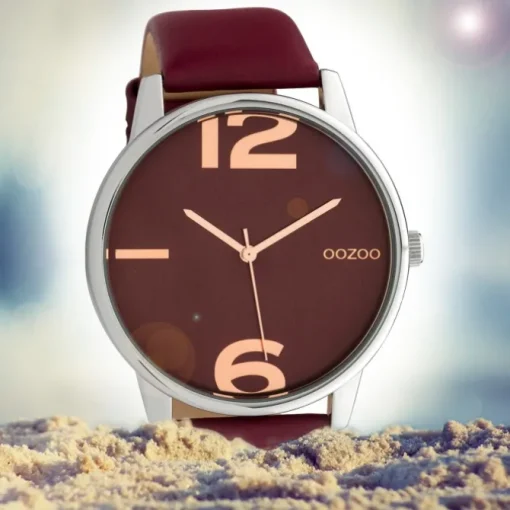 Oozoo Damen Armbanduhr Timepieces C10373 Analog Leder weinrot UOC10373