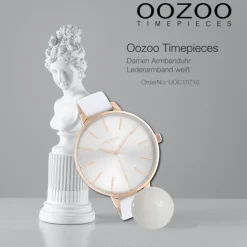Oozoo Damen Armbanduhr Timepieces C10710 Analog Leder weiß UOC10710