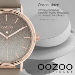 Oozoo Damen Armbanduhr Timepieces C10937 Analog Leder braun taupe UOC10937