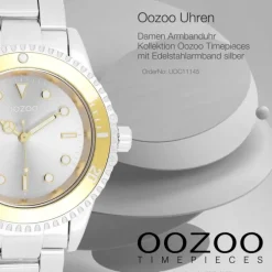 Oozoo Damen Armbanduhr Timepieces Analog Edelstahl silber UOC11145