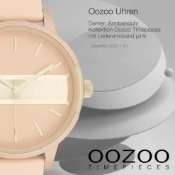 Oozoo Damen Armbanduhr Timepieces Analog Leder pink UOC11151