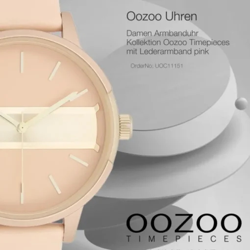 Oozoo Damen Armbanduhr Timepieces Analog Leder pink UOC11151