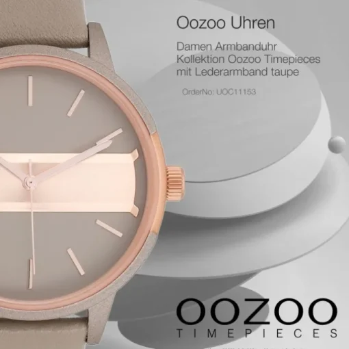 Oozoo Damen Armbanduhr Timepieces Analog Leder taupe braun UOC11153