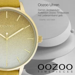 Oozoo Damen Armbanduhr Timepieces Analog Leder gelb UOC10833