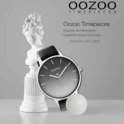 Oozoo Damen Armbanduhr Timepieces Analog Leder schwarz UOC10834