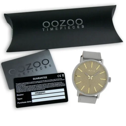 Oozoo Damen Armbanduhr Timepieces Analog Leder grau UOC10036