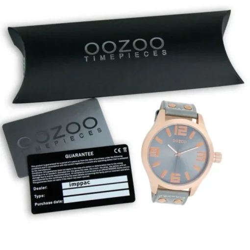 Oozoo Damen Armbanduhr Timepieces Analog Leder grau UOC1104A