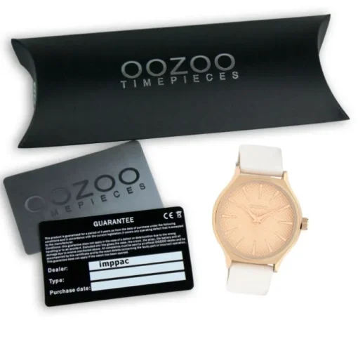 Oozoo Damen Armbanduhr Timepieces Analog Leder weiß UOC10105