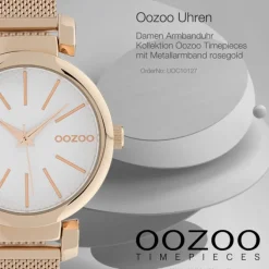 Oozoo Damen Armbanduhr Timepieces Analog Metall rosegold UOC10127
