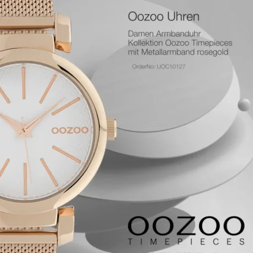 Oozoo Damen Armbanduhr Timepieces Analog Metall rosegold UOC10127