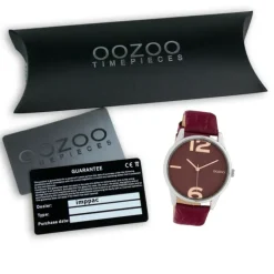 Oozoo Damen Armbanduhr Timepieces Analog Leder weinrot UOC10378