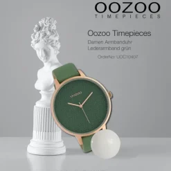 Oozoo Damen Armbanduhr Timepieces Analog Leder grün UOC10407