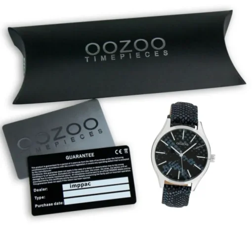 Oozoo Damen Armbanduhr Timepieces Analog Leder blau schwarz UOC10434