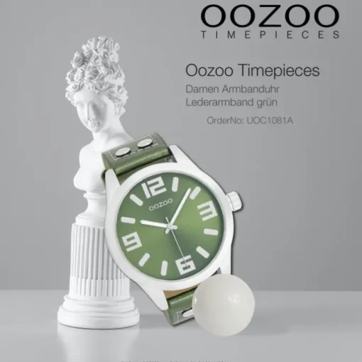 Oozoo Damen Armbanduhr Timepieces Analog Leder grün UOC1081A