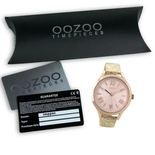 Oozoo Damen Armbanduhr Timepieces Analog Leder gold UOC9478A