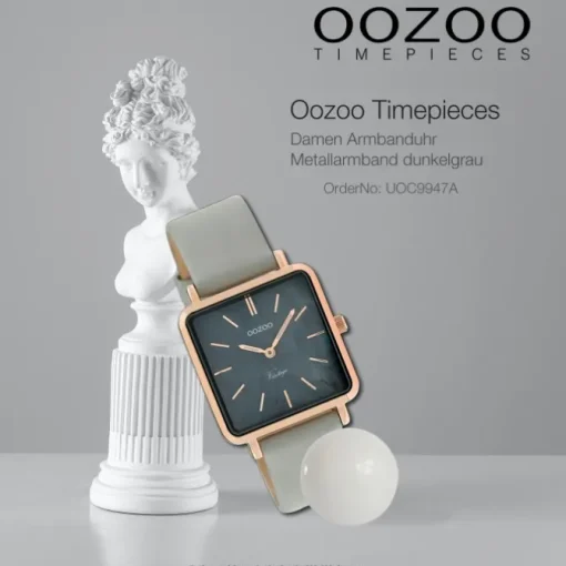 Oozoo Damen Armbanduhr Timepieces Analog Metall dunkelgrau UOC9947A
