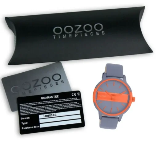 Oozoo Damen Armbanduhr Timepieces Analog Lederband dunkelgrau UOC11459