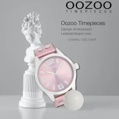 Oozoo Damen Armbanduhr Timepieces Analog Leder rosa UOC1083A
