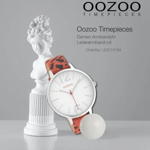 Oozoo Damen Armbanduhr Timepieces Analog Leder rot schwarz UOC10194