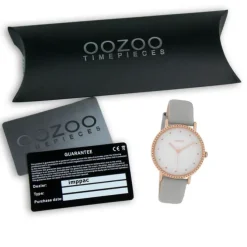 Oozoo Damen Armbanduhr Timepieces Analog Leder grau UOC10420
