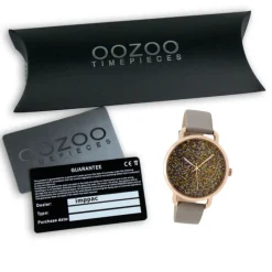 Oozoo Damen Armbanduhr Timepieces Analog Leder taupe grau UOC9103A