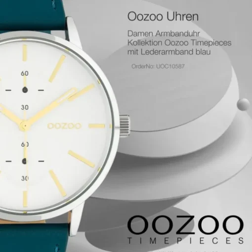 Oozoo Damen Armbanduhr Timepieces C10587 Analog Leder blau UOC10587