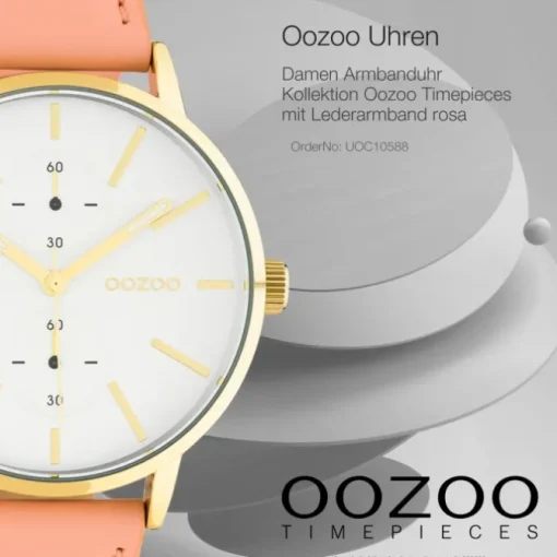 Oozoo Damen Armbanduhr Timepieces C10588 Analog Leder rosa UOC10588