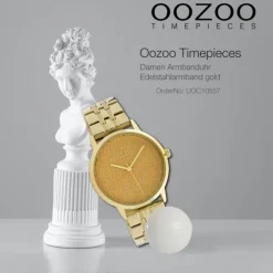 Oozoo Damen Armbanduhr Timepieces C10557 Analog Edelstahl gold UOC10557