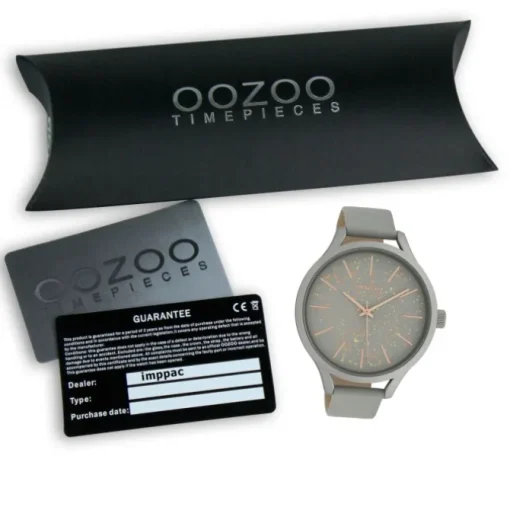 Oozoo Damen Armbanduhr Timepieces C10088 Analog Leder grau UOC10088