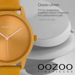 Oozoo Damen Armbanduhr Timepieces C10948 Analog Leder gelb UOC10948