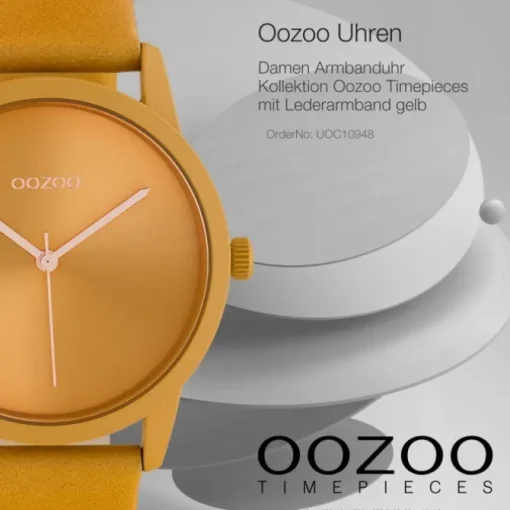 Oozoo Damen Armbanduhr Timepieces C10948 Analog Leder gelb UOC10948