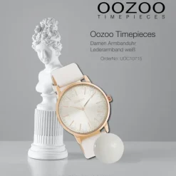 Oozoo Damen Armbanduhr Timepieces C10715 Analog Leder weiß UOC10715