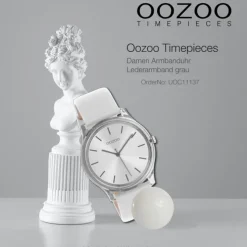 Oozoo Damen Armbanduhr Timepieces Analog Leder grau UOC11137